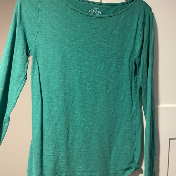 J Crew Long-sleeve Artist T. Size Medium Green - Picture 1 of 3